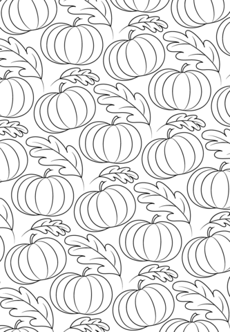 Pumpkin Pattern Coloring Page